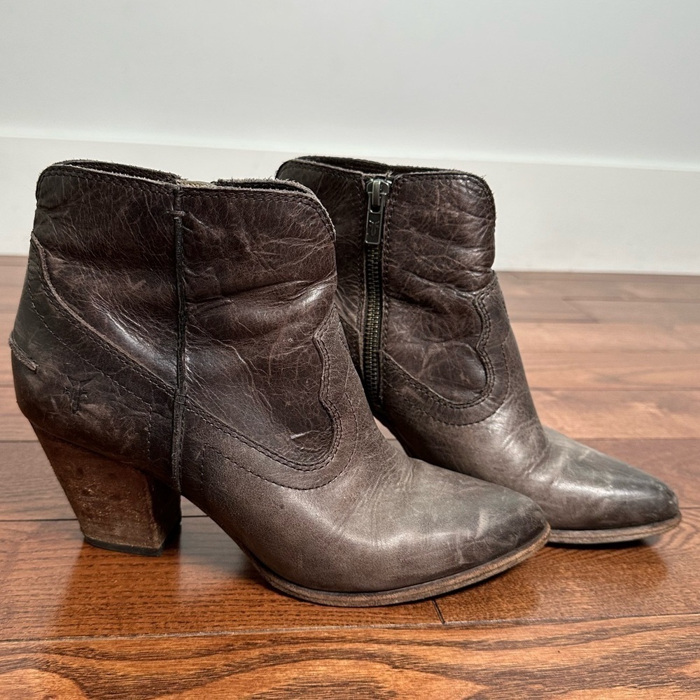 Frye Distressed Renee Western Short Ankle Boot - Picture 9 of 10